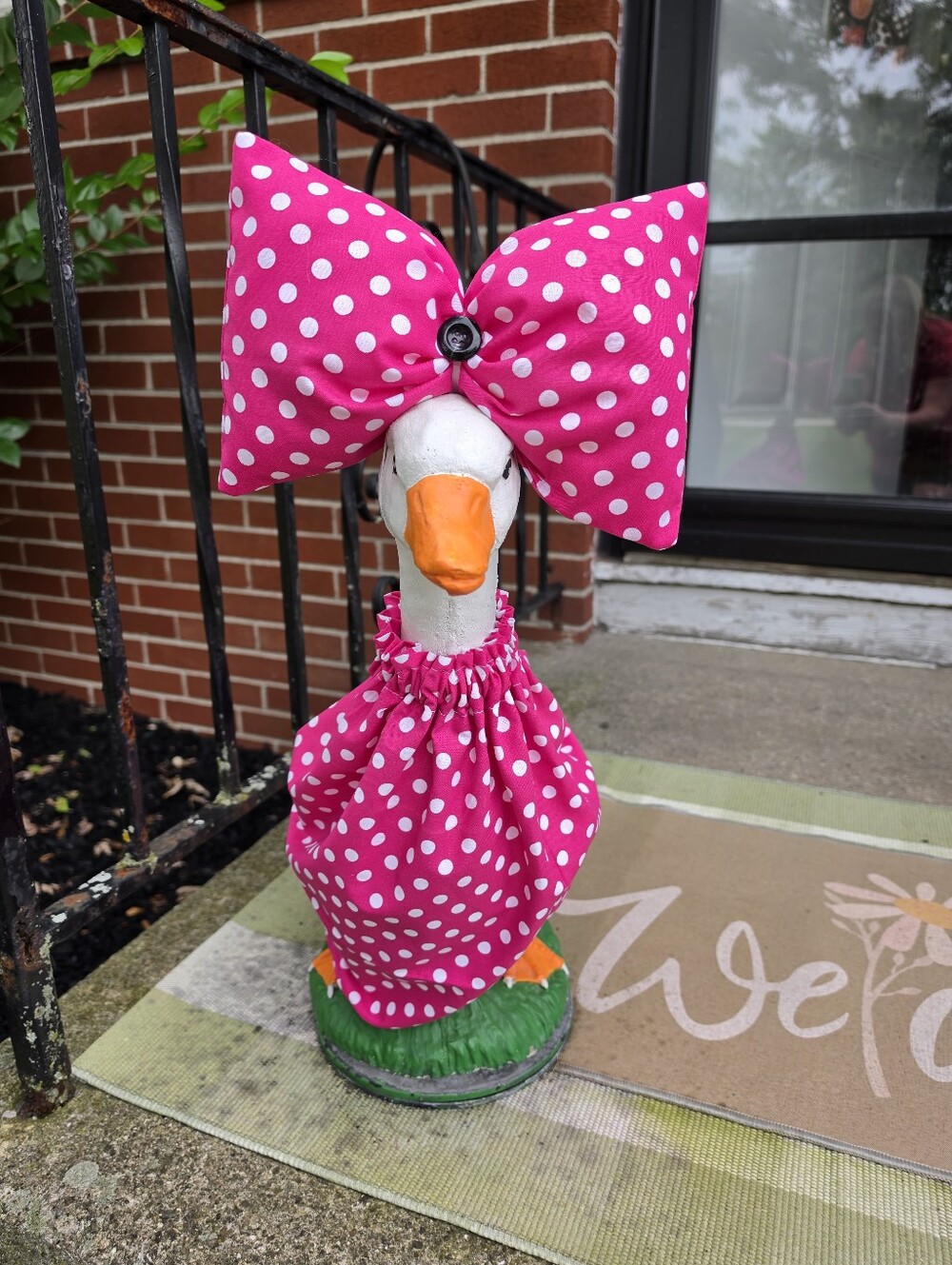 Polka Dot Pink Goose Outfit & Bow
